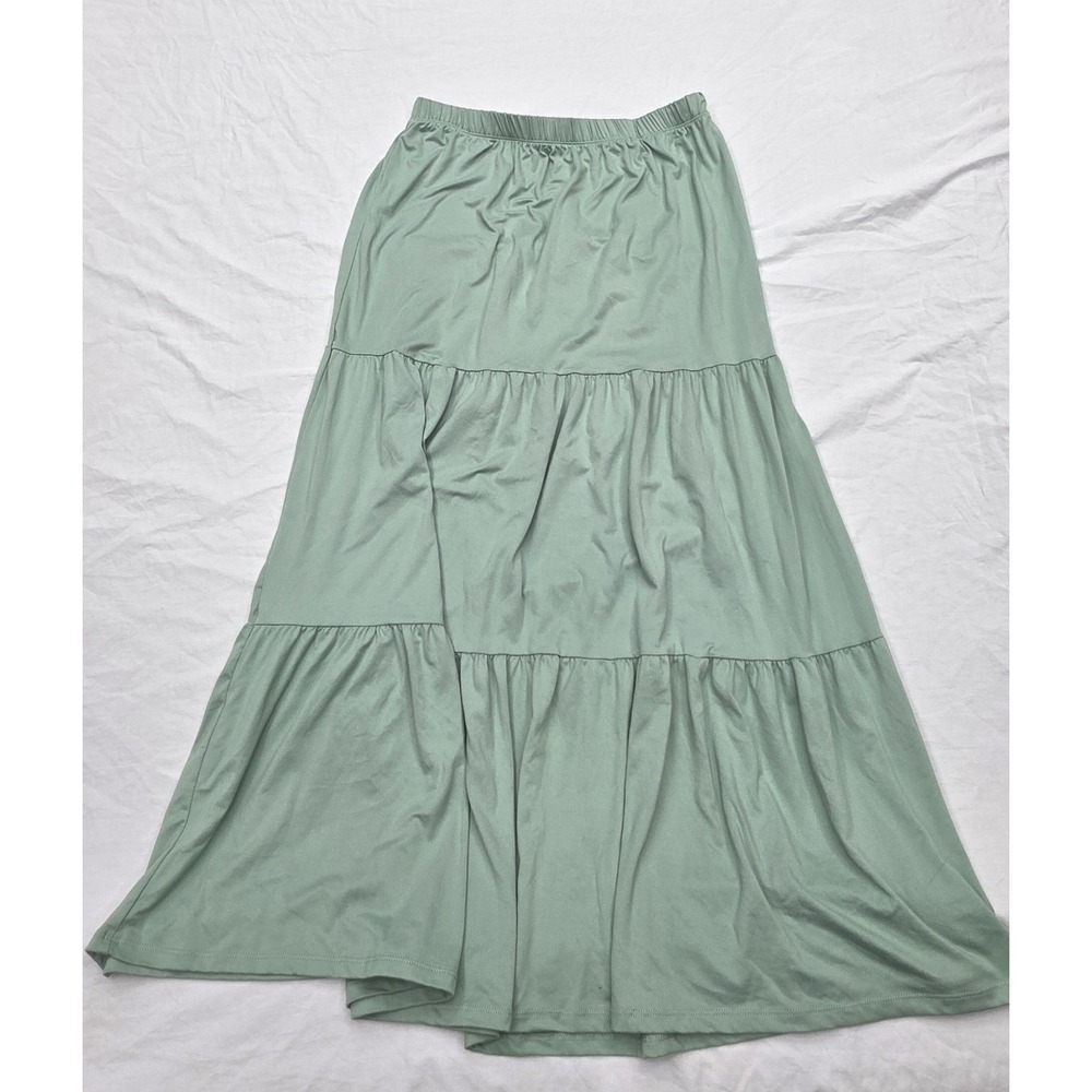 Women's Heart And Hips Green Maxi Skirt Size Large